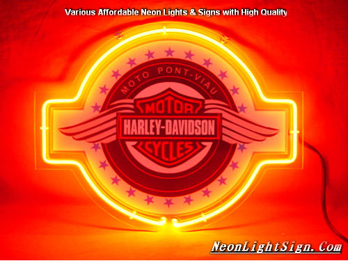Harley Davidson Motor Cycle Moto Pont Viau Neon Light Sign
