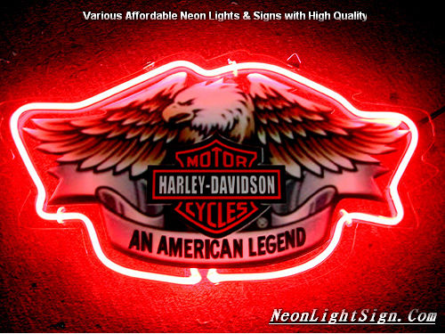 Harley Davidson Motor Cycle Eagle An American Legend Neon Light Sign