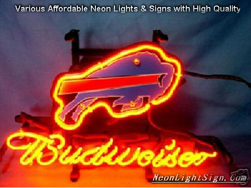 NFL Buffalo Bills Budweiser Beer Bar Neon Light Sign