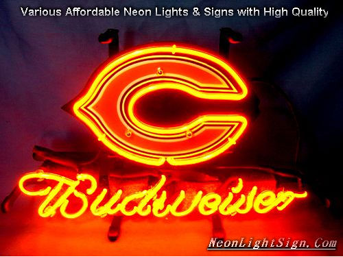 NFL Chicago Bears Budweiser Beer Neon Light Sign - NFL