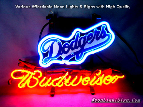 MLB Los Angeles Dodgers Budweiser Beer Bar Neon Light Sign