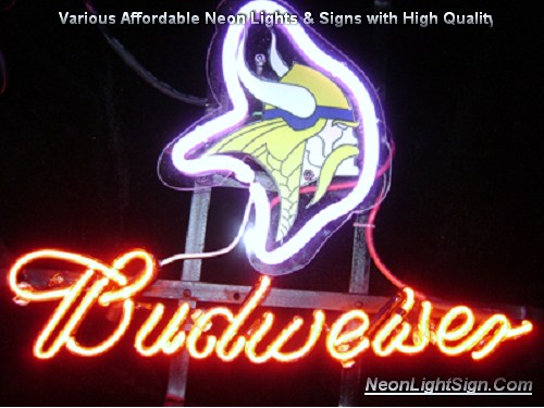 NFL Minnesota Vikings Budweiser Beer Bar Neon Light Sign