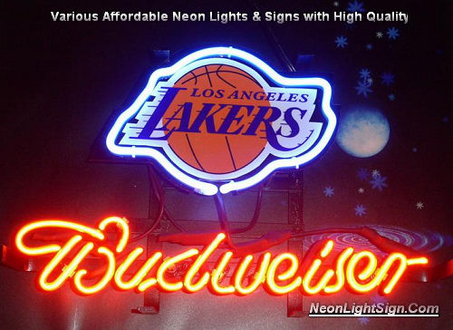 NBA LosAngeles Lakers Budweiser Beer Bar Neon Light Sign