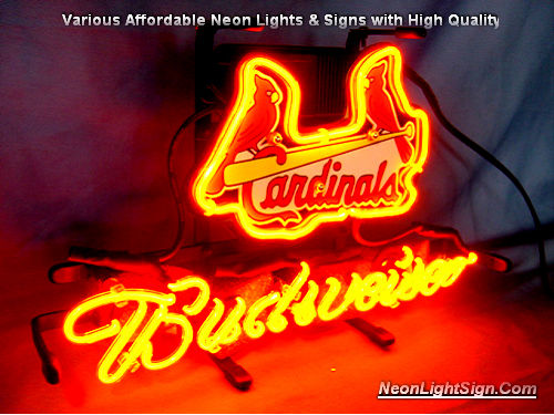 MLB St. Louis Cardinals Budweiser Beer Bar Neon Light Sign
