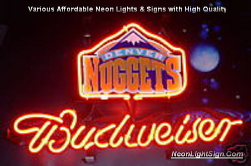 NBA NEW Denver Nuggets Budweiser Beer Bar Neon Light Sign