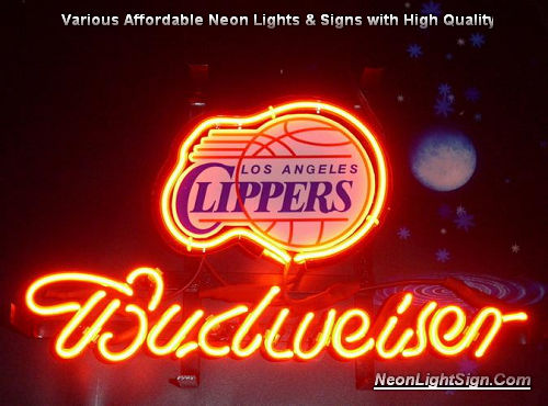 NBA L.A. Los Angeles Clippers Budweiser Beer Bar Neon Light Sign