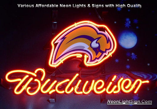 NHL Buffalo Sabers Hockey Budweiser Beer Bar Neon Light Sign