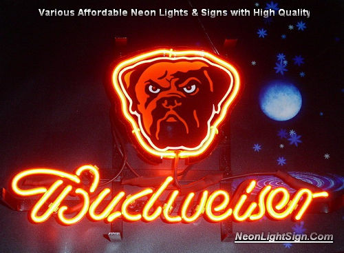 NFL Cleveland Browns Budweiser Beer Bar Neon Light Sign