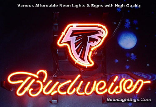 NFL Atlanta Falcons  Budweiser Beer Bar Neon Light Sign