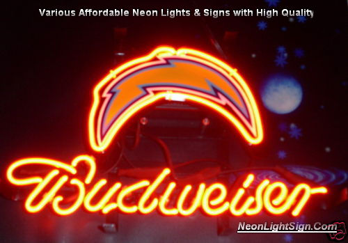 NFL San Diego Chargers  Budweiser Beer Bar Neon Light Sign