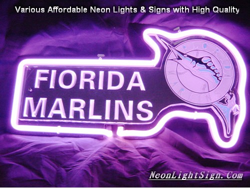 MLB Florida Marlins 3D Beer Bar Neon Light Sign