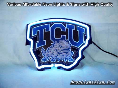 NCAA Texas Christian University TCU 3D Beer Bar Neon Light Sign