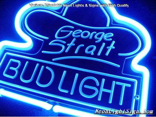 George Strait Bud Light 3D Beer Bar Neon Light Sig