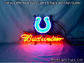 NFL Indianapolis Colts Budweiser Beer Bar Neon Light Sign