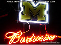 NCAA Michigan Wolverines Budweiser Beer Bar Neon Light Sign