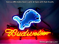 NFL Detroit Lions Budweiser Beer Bar Neon Light Sign