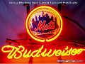 MLB New York Mets Budweiser Beer Bar Neon Light Sign