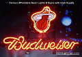 NBA Miami Heat Budweiser Beer Bar Neon Light Sign