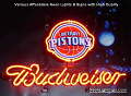 NBA Detroit Pistns Budweiser Beer Bar Neon Light Sign