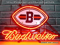 NHL Budweiser Cleverland Browns Budweiser Beer Bar Neon Light Sign