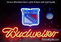 NHL New York Rangers Budweiser Beer Bar Neon Light Sign