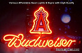 MLB Los Angeles Angels Budweiser Beer Bar Neon Light Sign
