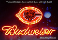 NFL Chicago Bears Budweiser Beer Bar Neon Light Sign