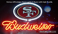 NFL San Francisco Forty-Niners  Budweiser Beer Bar Neon Light Sign