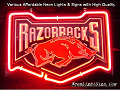 NCAA UNIVERSITY OF ARKANSAS RAZORBACKS 3D Beer Bar Neon Light Sign