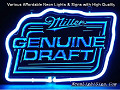 MILLER MGD GENUINE DRAFT 3D Beer Bar Neon Light Sign