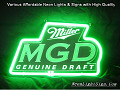 Miller MGD 3D Beer Bar Neon Light Sign